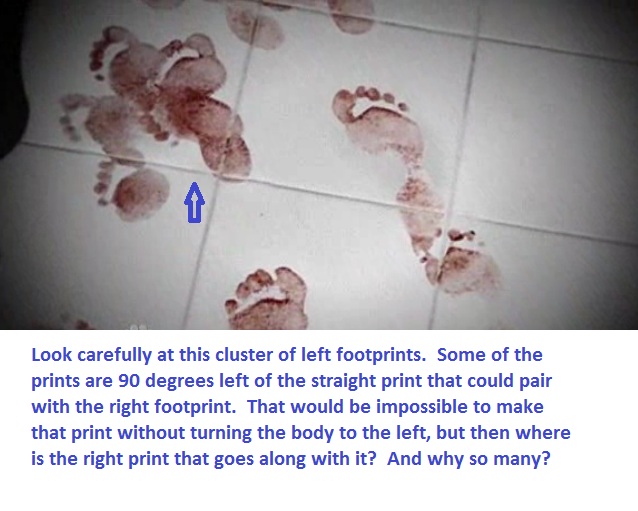 was Michelle Young murdered by Jason or intruder - staging Footprints-left-foot
